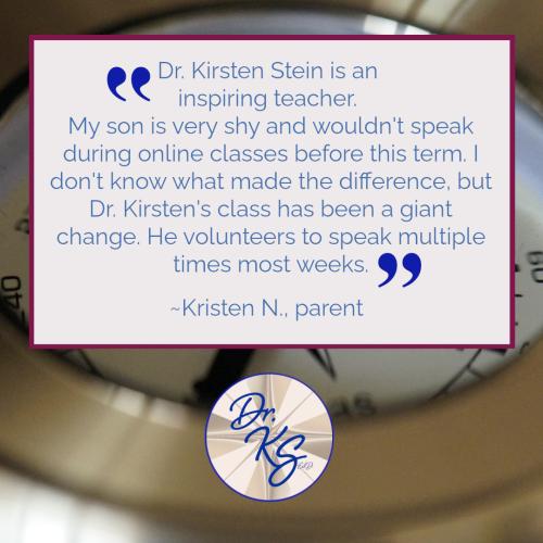 Coaching Testimonial for Dr. Kirsten Stein from Kristen